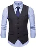 Brown Mens Vest 2019 ull brudgummen västar brittiska stil herrkläder västar smal passform skräddarsydd mens designer slipsar bröllop väst