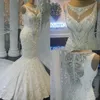 2023 New Royal Garden Sleeveless Mermaid Crystal Wedding Dresses Rhinestones Sweeptrain Backless Bridal Gowns 2069를 통해보십시오.