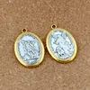 10Pcs Catholic Patron San Michael The Archangel Alloy Charm Pendants For Jewelry Making Necklace Findings 31.8x47.5mm A-548