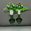 Green Frog Bubble Head Großhandel Bongs Ölbrenner Rohre Wasserpfeifen Glaspfeife Bohrinseln Öl