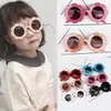 Girls Flower Sunglasses Summer Boys Round Frame UV Protection Eyeglasses Outdoor Kids Travel Beach Eyewear LLA1232-T