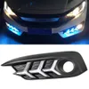 For Honda Civic 10th 2016 2017 2018 turning Signal style relay 12V Car LED DRL Daytime Running Lights Accessories with Fog Lamp hole