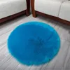 Factory wholesale wool like round carpet 30cm plush yoga mat bedroom living room decorative carpet
