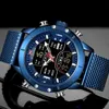 Naviforce Mens Watches Top Luxury Brand Men Sports Watches Men's Quartz LEDデジタル時計男性フルスチール軍事手首WATC193V