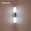 Minimalist LED Duvar Aplik Akrilik Paslanmaz Çelik Ayna Lamba Otel Restoran Banyo Vestiyer Soyunma Odası Vanity Işık