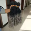 3 teile/los verworrene lockige faser Haareinschlagfaden ombre farbe 1b/27 Hochtemperatur-synthetische Haarwebart Haarverlängerung kostenloser versand