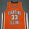 Custom Men Youth women Vintage #33 KENNY BATTLE Fighting Illinois Basketball Jersey Size S-4XL or custom any name or number jersey