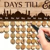 Christmas Decorations 1 Set 50pcs Board +50pcs Ring Countdown Ramadan Days Date Notes Pad Plate Calendar Reminding Boards Wooden Home Decora