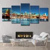 (Somente lona sem moldura) 5 pcs brooklyn ponte cidade cidade vista parede arte hd impressão lona pintura moda pendurado fotos