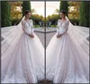 Blanc Une ligne pure à manches longues robe de mariée de plage robes de mariée en cristal 2019 nouveau pays robe de mariée princesse robes de mariée voile gratuit