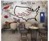 Custom 3d wall murals wallpaper 3d photo wallpaper murals European and American industrial wind 66 road cement wall bar mural background