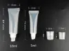 Tubes souples vides rechargeables en plastique transparent de 5ml 10ml, bouteille de brillant à lèvres, conteneurs cosmétiques, boîte de maquillage, livraison gratuite