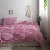 Ensembles de literie Vin rouge rose blanc 100 coton coréen princesse fille ensemble couche à couverture de lit de lit de lit de lit d'oreiller Queen King 4pcs17184477