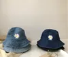 Été filles denim chapeaux enfants fleur casquette brodée enfants pêcheur chapeau garçons filles gros bord pot chapeaux cowboy plage visière casquette A2457