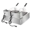 Hurtownie EH82 5000 W MAX 110V 12.7QT / 12L Stal nierdzewna Double Cylinder Elektryczny Fryer US Plug