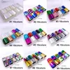 Nail Art Stickers Laser Stars Foil Set Glitter Nails Decorations Decals Tips Kit DIY Broken Glass Transfer Sticker Manicure Tool