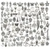 100pcs/Los Vintage Tibetan Silber Charms Alloy Moon Flügelsternenzauber Anhänger für Schmuck Herstellung von DIY -Armband -Halskettenzubehör