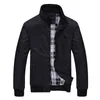 Mäns Solid Jacka Höst Casual Fashion Pure Färg Patchwork Jacka Zipper Outwear Coat för Mans Windbreaker Streetwear