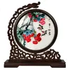 Free DHL Living Room Decorations Ornaments Chinese Table Decor Home Accessories Handwork Silk Embroidery Patterns with Wenge Frame Gifts