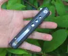 High Quality Ball Bearing Flipper Folding Knife D2 Satin Drop Point Blade Black Carbon Fiber Handle EDC Pocket Knives Gift Knife