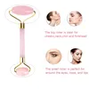 Rose Quartz Roller Face Massager Lifting Tool Natural Jade Facial Massage Roller Stone Skin Massage Beauty Care Set Box