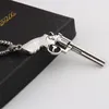 Moderne Männer Frauen Punk Revolver Pistole Pistole Anhänger Halskette Vintage Rette Hip Hop Edelstahl Halskette Schmuck