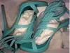 뜨거운 판매 - kardashian 럭셔리 여성 잔인한 여름 펌프 광택 황금 금속 잎 날개 달린 검투사 샌들 하이힐 신발 상자