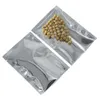 200 stycken 10x15 cm Clear Silver Aluminium Foil Food Storage Vakuum Bag Heat tätbar öppen topp Transparent plast Mylar Foil Pack297R