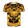 Baroque Shirt New Summer T -Shirt 3d Digital Print T Shirt Men Women Vintage Luxury Royal Floral Print Golden Flower Brand Tshirt M-4XL