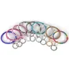 Silicone Rhinestone Keychain Bracelets Women bling crystal bangle Key Ring Wristband big O Bracelet Chains Circle Car Keychains sa7327148