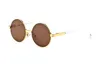 Óculos de sol de designer de atacado para mulheres óculos de chifre de búfalo masculinos sem aro com lentes redondas óculos de sol de búfalo de metal dourado com estojo de caixa