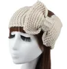 女性の女性のファッションかぎ針編みのターバンニットヘッドラップヘアバンド冬の耳の暖かい暖かいちょう結びヘッドバンドの髪のバンド