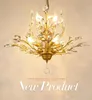 K9 Cristal Chandelier Árvore Árvore Lâmpadas Pingente de Cristal Vintage Chandeliers Ferro de Ferro Modern Living Light Light Lighting Luminária