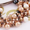 S768 nouvelle Europe fête décontracté ensemble de bijoux femmes exagéré couleur mélangée perles collier boucles d'oreilles courtes collier ensemble