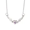 Collier aile d'ange petit collier d'amour propre doux bijoux simples ange aile d'amour collier coeur collier pendentif coeur