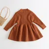 Girl Dresses 2023 Autumn Winter Girls Wool Knitted Sweater Baby Dress For Party And Wedding Clothes