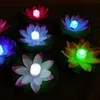 LED Flood Light Artificial Lotus Floating Flower Form Lampor för Utomhuspool Wishing Party Supply 50pcs / Lot GB121