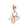 Äkta 925 Sterling Silver LOVE bokstäver Hängande Berlocker Originallåda för Pandora Rose Gold Charms Pärlor för smyckenstillbehör