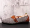 Luxury Men's Designer Casual Shoes Men's Business Shoes Check Loafers Smoking Slippers 287