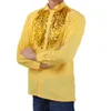 TiaoBug Fashion Men Latin Dance Costumes Shiny Sequined Long Sleeve Choir Dance Stage Top Shirt Modern Tango Rumba Wear