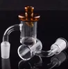 5mm Clear Bottom XL Flat Top 25mm OD Quartz Banger Nail 45&90 Degrees With UFO Colored Glass Carb Caps For Oil Rigs Bongs