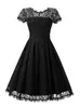 New Black Lace Gótico Curto Colorido Vestidos De Casamento Com Mangas Curtas Simples Informal Abaixo Do Joelho País Não Branco Vestidos de Noiva 50 s