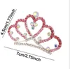 Whole Girls Head Accessories Crystal Rhinestone Crown Heart Crown Pageant Beautiful Silver Color Children Tiaras Hair Comb Hea5303278