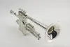 Professional New Silver Piccolo Trumpet 4 Piston Horn Bb/A 2 Leadpipe Mouthpiece