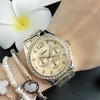 Fashion Brand Watches women Girl crystal 3 Dials style Metal steel band Quartz Wrist Watch FO 08