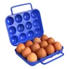 6st 12pcs äggförvaringslåda Portable bär plastbehållarehållare fodral vikkorg utomhus resa picknick ägg arrangör låda