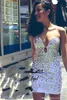 2023 Shining Crystal Mermaid Cocktail Party Dresses Sweetheart Neckline Short Mini Formal Party Gowns New Homecoming Dress Custom Made 328