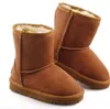 2020 Gift Classic Short Child Snow Boot Girl Boy Winter Boots Kids Baby Laarzen Cowhide Winter Boots EUR Size: 21-35