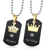 2020 new personality trend fashion titanium steel jewelry classic romantic Her King His Queen couple pendant necklace