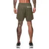 Män 2 i 1 löparshorts Jogging Gym Fitnessträning Quick Dry Beach Korta byxor Man Sommar Sport Träning Underdelar Kläder